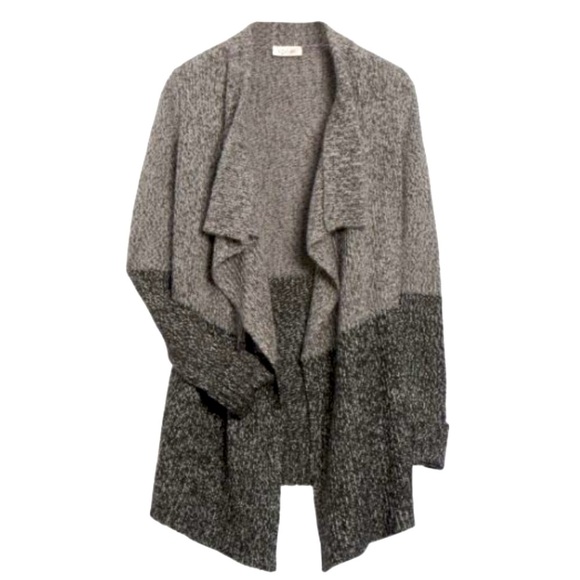 RD Style Two-Tone Gray Drape Cardigan - Picture 1 of 12